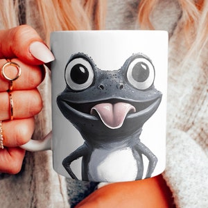 Tazza Silly Frog: Tazza da caffè in stile folk gotico scuro
