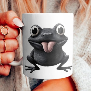 Tazza con rana in stile dark art: regalo con decorazioni gotiche eccentriche