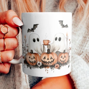 Tasse scène d&#39;Halloween café fantômes effrayants, tasse d&#39;Halloween, tasse amateur d&#39;Halloween, tasse fantôme, cadeau d&#39;Halloween, tasse saison d&#39;Halloween, amateur de fantômes