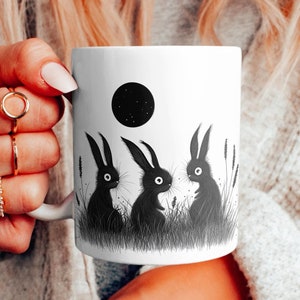 Dunkle Volkskunst Hasenmond Becher, Gothic Becher Design, Witchy Becher, gruseliges dunkles Kunst-Dekor, Einzigartiges gotisches Geschenk, Hexerei Becher, Magische Kunstbecher