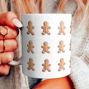 Tazza carina a forma di omino di pan di zenzero per le feste natalizie, tazza carina a forma di omino di pan di zenzero, tazza regalo per gli amanti dei biscotti, regalo per la preparazione dei dolci delle feste, stoviglie per le feste invernali,