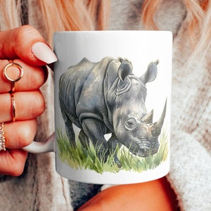 Waterverfmok neushoorn: cadeau dierenliefhebber