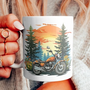 Cartoon Motorrad Becher, Motorrad Becher, süßer Becher, Becher Geschenkidee, trendige Geschenkidee, Biker Geschenk, Biker Becher, Motorrad Geschenk, Biker Geschenkbecher