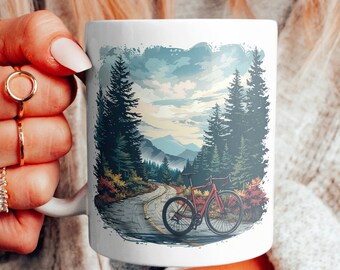 Fahrrad Waldbecher: Mountainbike Keramik Kaffeetasse