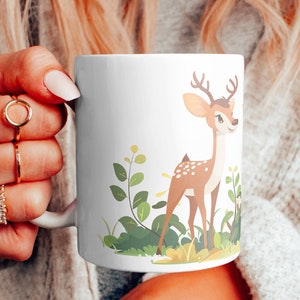 Hirsch Cartoon Kaffeebecher: Geschenk für Tierliebhaber