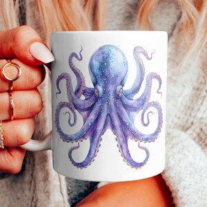 Tazza acquerello a forma di calamaro: regalo per gli amanti degli animali