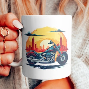 Cartoon Motorrad Becher, Motorrad Becher, süßer Becher, Becher Geschenkidee, trendige Geschenkidee, Biker Geschenk, Biker Becher, Motorrad Geschenk, Biker Geschenkbecher
