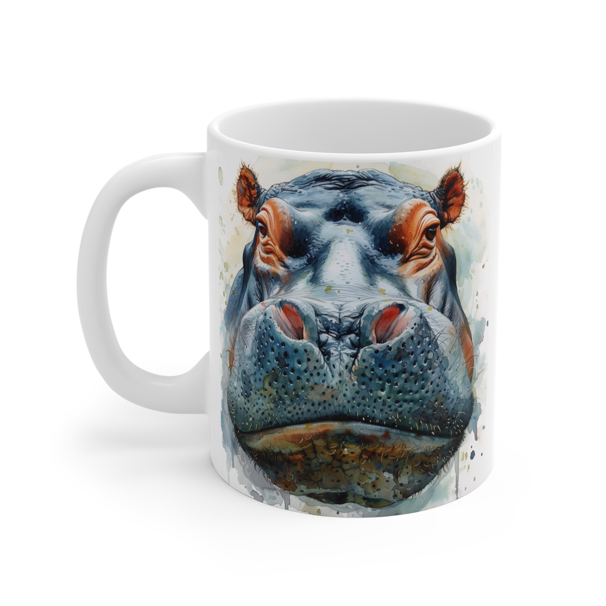 Vixar Tazza colorata con motivo giraffa ad acquerello, colore arcobaleno, idea regalo, compleanno, lavoro, ufficio, tè, caffè, colore: bianco