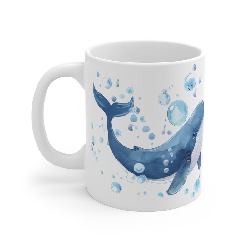 Blue Whale Cartoon Mug: Orca Coated Ceramic Mug image 2