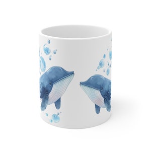 Blue Whale Cartoon Mug: Orca Coated Ceramic Mug image 3