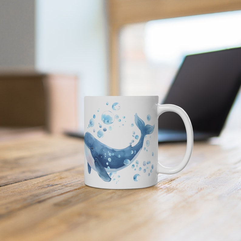 Blue Whale Cartoon Mug: Orca Coated Ceramic Mug image 5