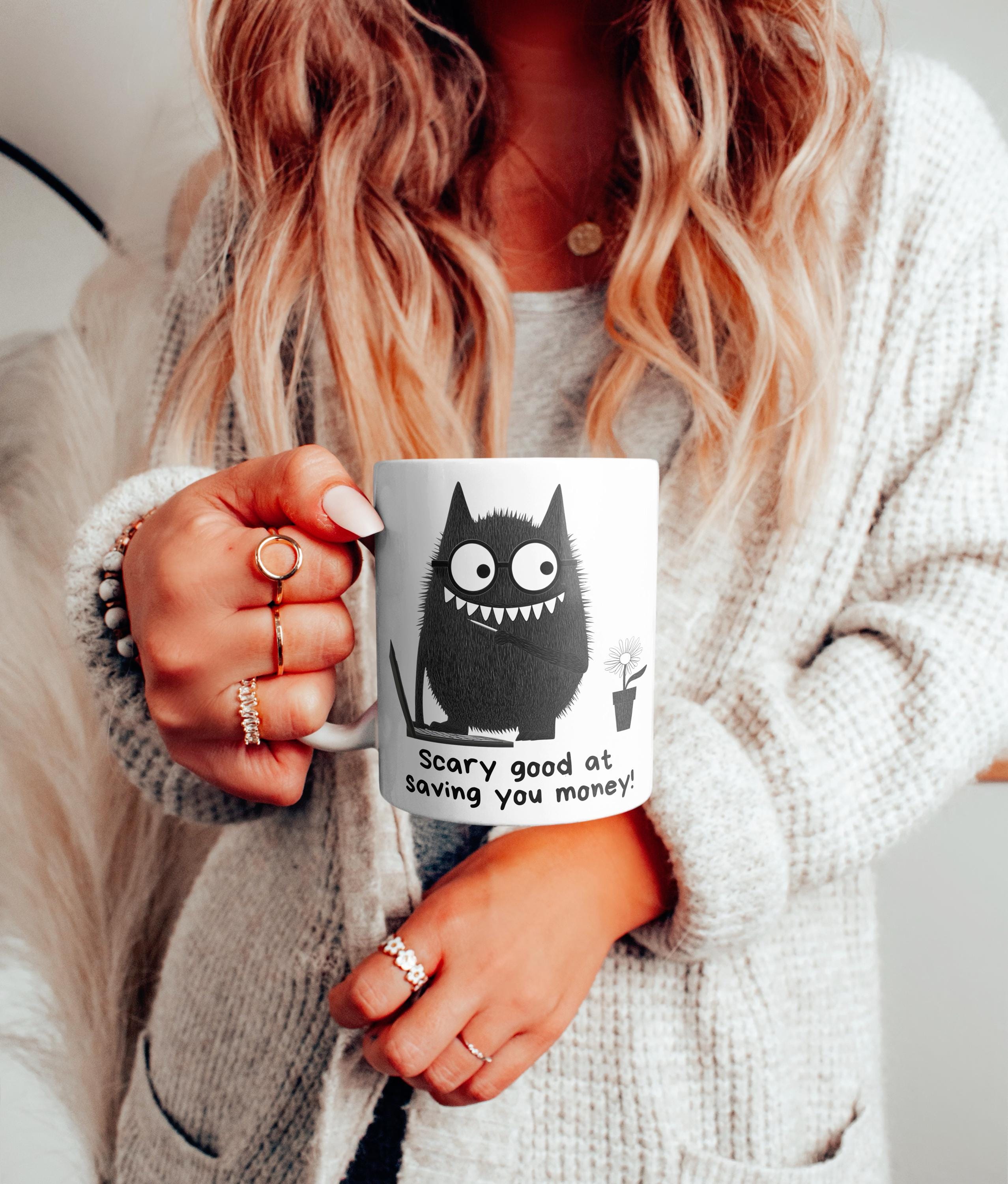 Monster Folk Art Accountant Mug: Funny Bookkeeper Gift