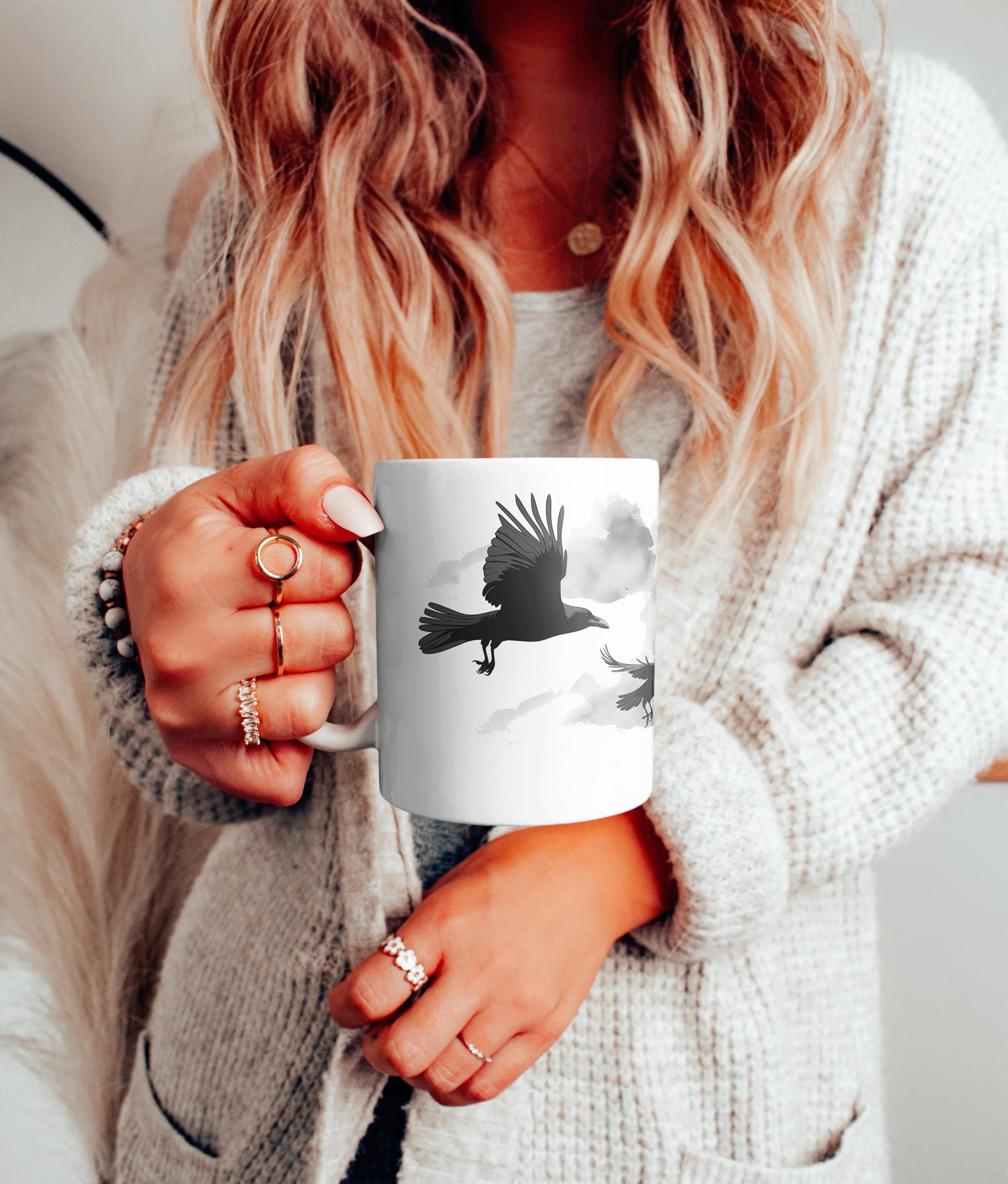 Crow Cartoon Mug: Raven Lover Gift