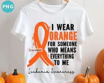 Leukemia Awareness Orange Ribbon PNG: Survivor Family Design (Digital Download)