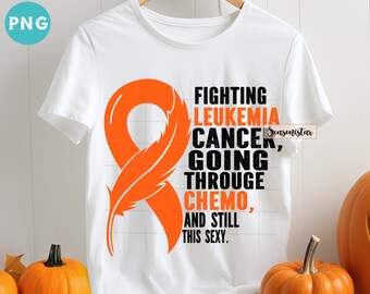 Leukemia Awareness Orange Ribbon Warrior Design (PNG)