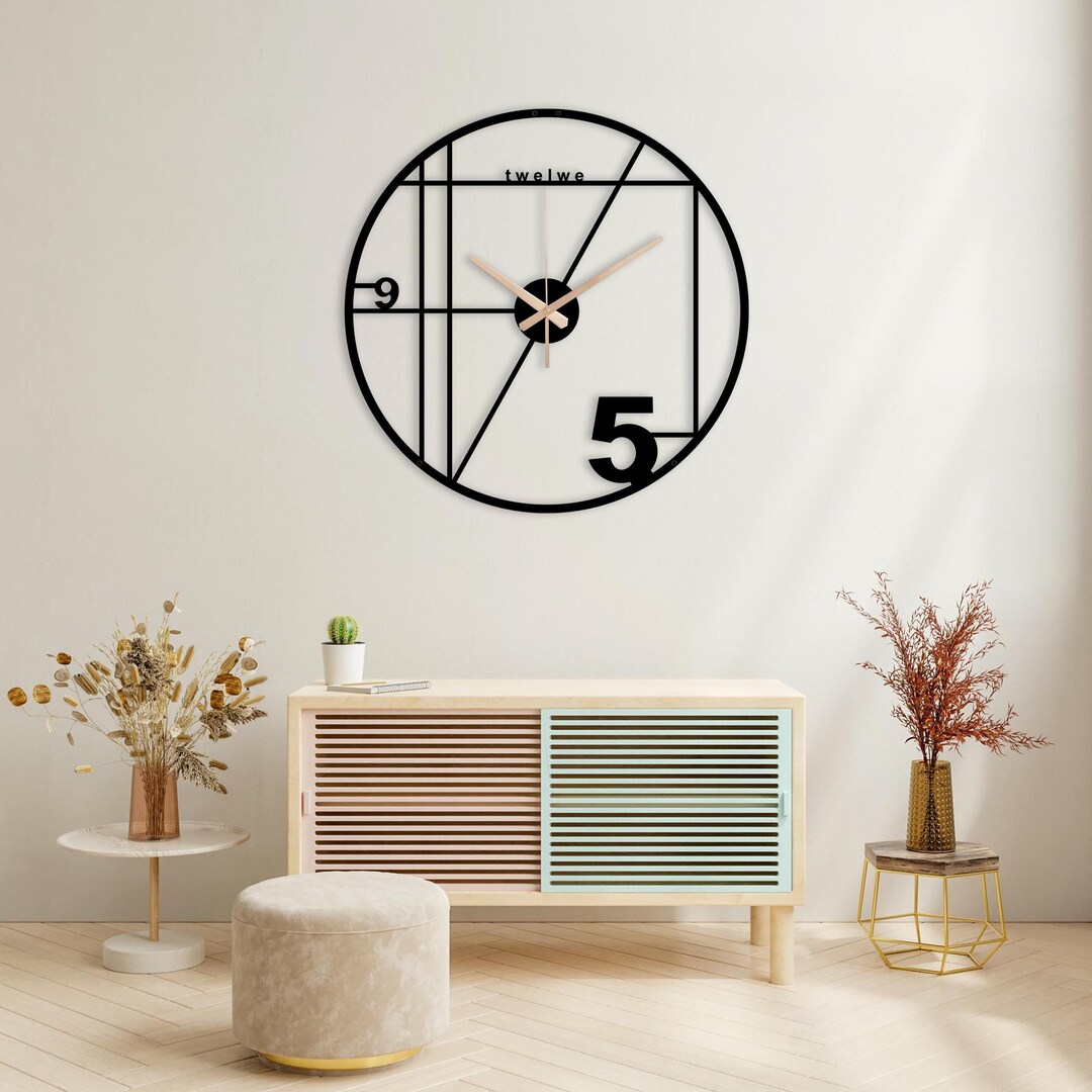 Modern Metal Wall Clock: Industrial Minimalist Design, Silent Clock - Etsy