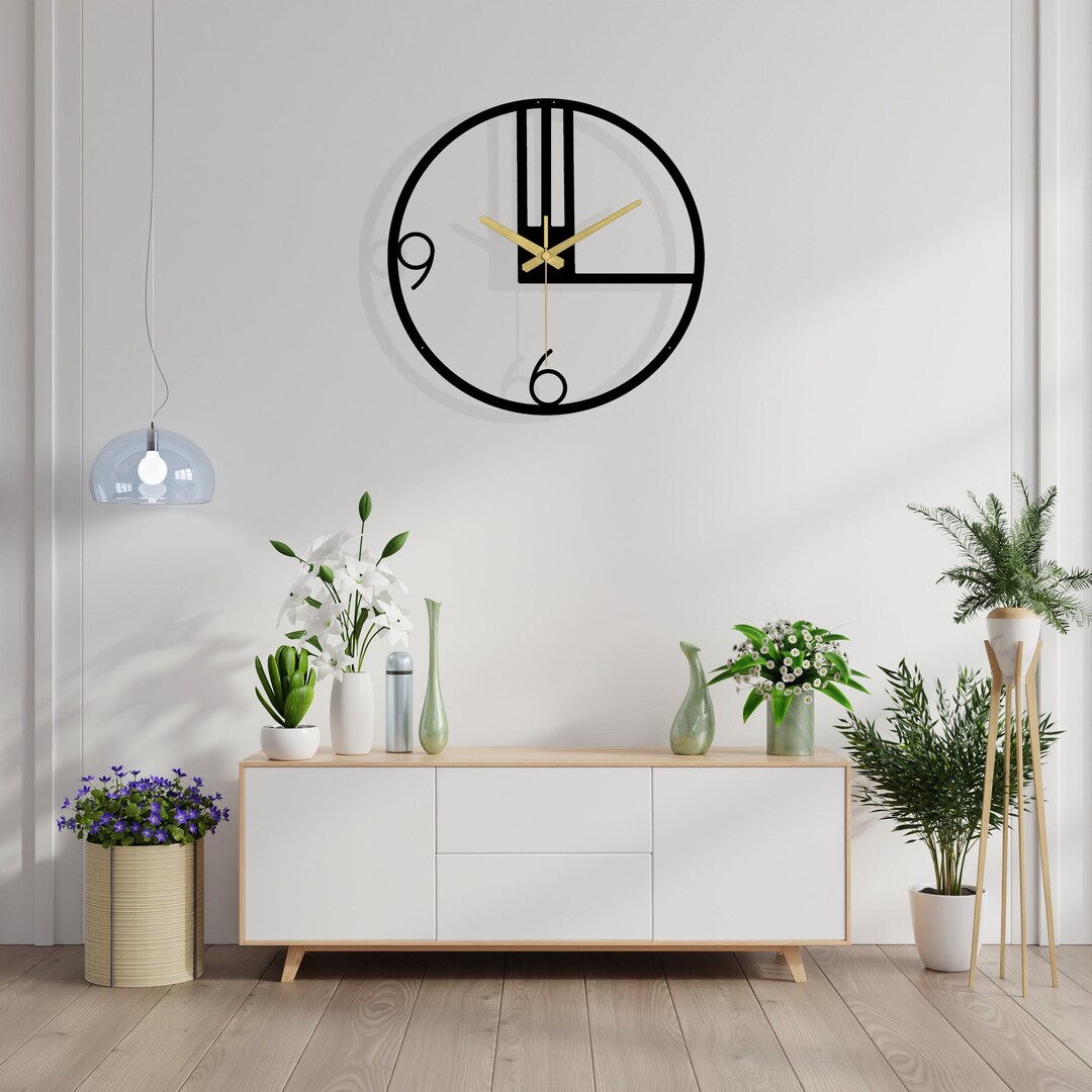 Large Metal Wall Clock: Modern Minimalist Circle Design - Etsy
