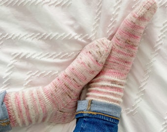 Sweet Things Socks Knitting Pattern: Easy Mohair Stripes (PDF Pattern)