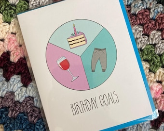 Birthday Goals, Birthday Card - Top Hat and Monocle