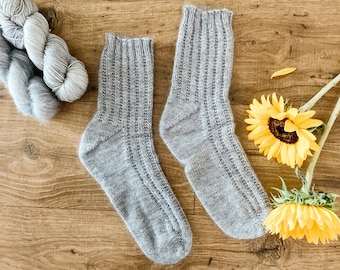 Easy Ribbed Socks Knitting Pattern: DK Weight (Digital Download)