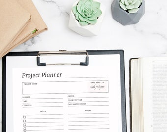 Knitting Project Planner: Notes Template (Digital PDF Download)