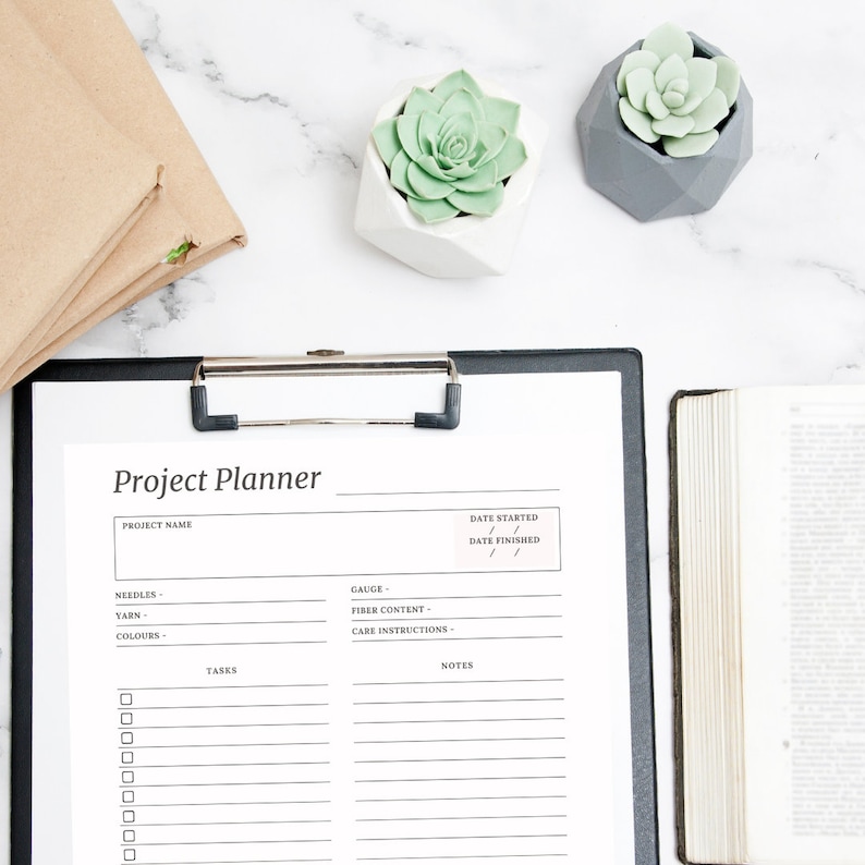 PROJECT PLANNER ⨯ Knitting Project Notes Template ⨯ Digital PDF ...