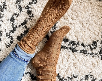 Fireside Cable Socks Knitting Pattern (PDF Download)