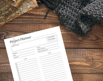 Knitting Project Planner: Notes Template (Digital PDF Download)