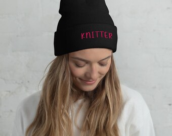 Embroidered Cuffed Beanie - KNITTER