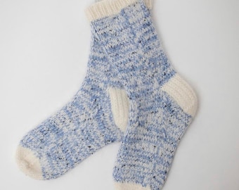 Easy Wool Socks Knitting Pattern: Worsted Weight (PDF Pattern)