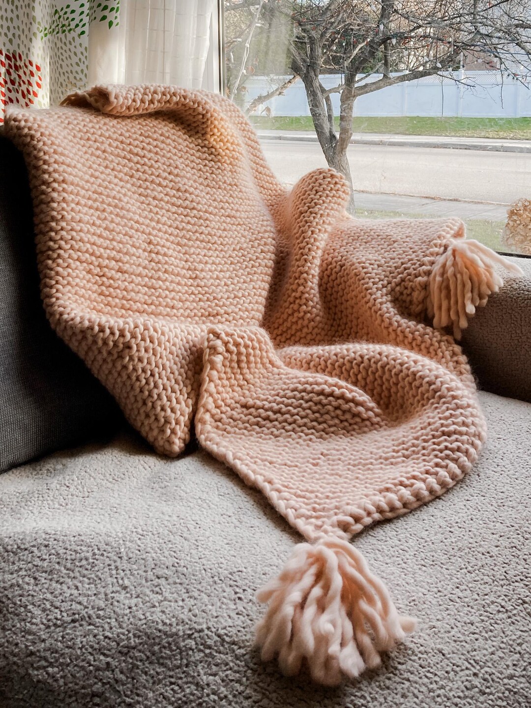 Garter Stitch Knit Blanket Pattern: Slant Snuggle (digital