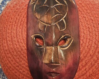 Hand-carved In Fiji Beautiful Wooden Mask Sculpture Home & Office Decor