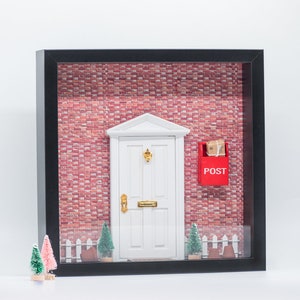 Christmas Winter Framed Miniature Diorama Scene Handmade Shadow Box Room Box Tabletop Wall Hanging Decor 1/12