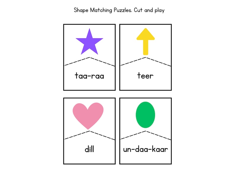Learn Punjabi - Colours and Shapes in Gurmukhi - Etsy