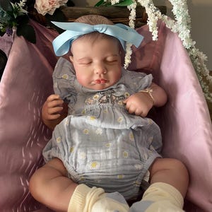 Artist Made Newborn Sleeping Reborn Baby Girl Mia 19″ Painted Hair