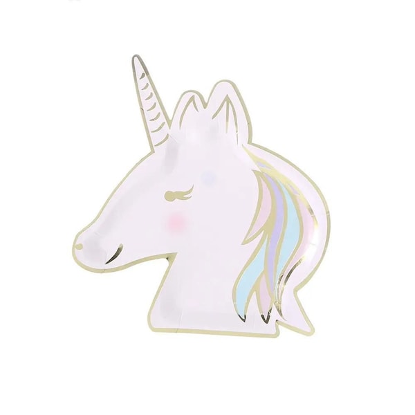 8 Unicorn Paper Party Plates