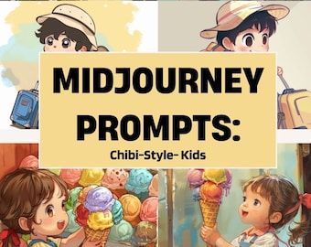 Midjourney Prompts for Chibi-style Kids Prompts for Midjourney Kawaii Stickers |Prompt for cute stickers| Midjourney V6| Stickers Prompts