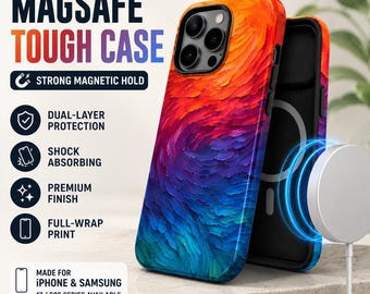 Coque de téléphone abstraite et colorée, pour iPhone 17, motif tourbillon arc-en-ciel, coque artistique et vibrante, cadeau pour elle