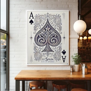 Set di carte da gioco: asso di cuori, picche, quadri e fiori/arte murale/poster di carte da gioco/poster di carte da gioco/carte asso/asso di cuori