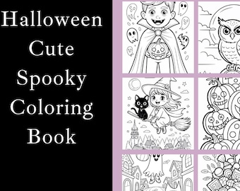 Halloween Coloring Book for Kids |40 Fun Pages |Cute Spooky Coloring Sheets | Printable PDF Activity Book|ipad coloring|color book halloween