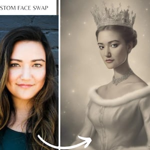 vintage queen| Turn Your Photos In to Portraits| face swap| custom picture| 2 options| old photo style|custom picture| gift custom picture