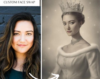 vintage queen| Turn Your Photos In to Portraits| face swap| custom picture| 2 options| old photo style|custom picture| gift custom picture