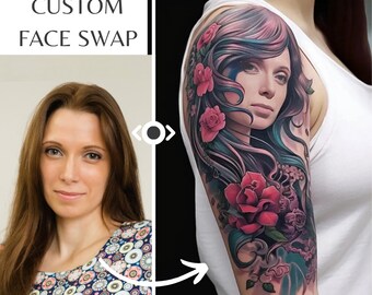 Custom Tattoo Portraits | Custom Portraits| custom tattoos|  arm tattoo face swap portraits|  face swap|