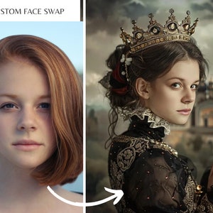 Transform Your Portrait into Regal Art | Portrait gift| 4 different options to choose from | custom picture|Royal Queen Face Swap | photo ed