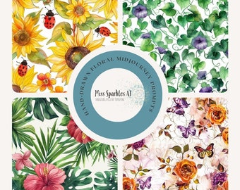 Floral Art Prompts – MidJourney Guide & Image Bundle |Best Midjourney prompts| FLOWERS illustrations | Floral| floral prints