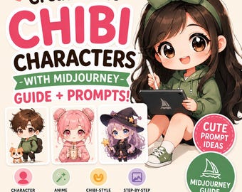 Create Cute Chibi Characters with MidJourney Guide+Prompts! |Characters prompts| anime cuteness Prompts for Chibi-style Kids Prompts