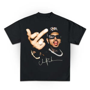 Chris Brown Middle Finger tee Chris Brown Breezy Bowl XX Tour 2025 TShirt Chris Brown shirt Middle Finger TShirt tour tee