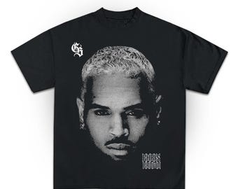 Chemise Chris Brown The Face Of Breezy, produits dérivés RnB, vêtements du fan club Chris Brown, t-shirt Breezy Tour T-shirt de la tournée 2025
