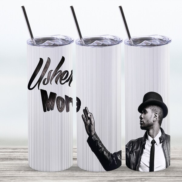 Usher Tumbler , 20 oz Skinny Tumbler Sublimation Designs, Full Tumbler Wrap, Digital Downloads Png