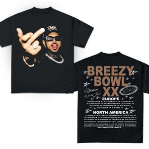 Chris Brown Middle Finger tee Chris Brown Breezy Bowl XX Tour 2025 TShirt Chris Brown shirt Middle Finger TShirt tour